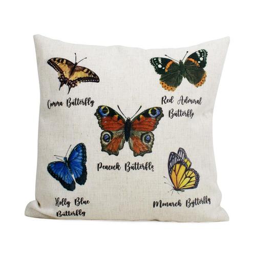 kussen linnen look garden vlinders 45x45cm*, Huis en Inrichting, Woonaccessoires | Overige, Verzenden