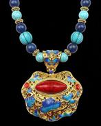 Lapis lazuli - Howlite turquoise - boeddhistische ketting -