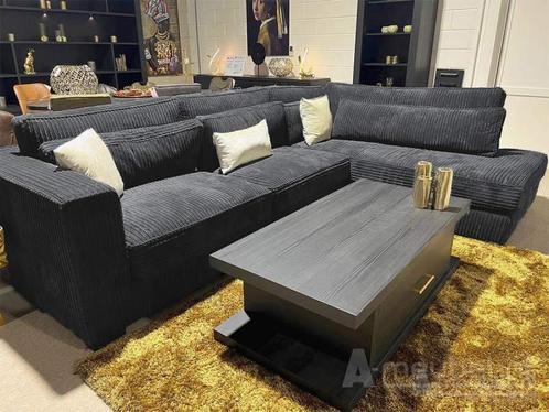 Hoekbank Alphen - hoekbanken - Zwart, Huis en Inrichting, Banken | Sofa's en Chaises Longues, Nieuw, Stof