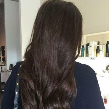 Donker bruine Clip in hairextensions - 100% remy human hair beschikbaar voor biedingen