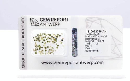 89 pcs Diamant (Kleurbehandeld) - 1.08 ct - Rond - P1, VS1 -, Sieraden, Tassen en Uiterlijk, Edelstenen