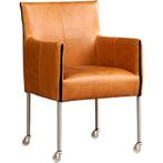 Leren eetkamerstoel More - Vintage Cognac (cognac) - Poten, Huis en Inrichting, Stoelen, Overige kleuren, Nieuw, Leer, Ophalen of Verzenden