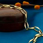 Gouden closed for ever armband | 21 cm (moderne armband), Ophalen of Verzenden, Gebruikt, Overige kleuren, Goud