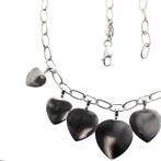 Zilveren hartjes ketting; ESPRIT | 45 cm (zilveren ketting), Ophalen of Verzenden, Gebruikt, Overige kleuren, Zilver