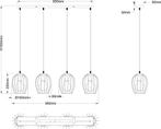 Hanglamp Grid Ø 16cm 4-lichts - R31374032, Verzenden, Nieuw