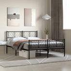 vidaXL Bedframe met hoofd- en voeteneinde metaal zwart, Verzenden, Zwart, Nieuw, 190 cm of minder