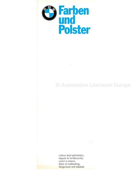 1974 BMW PROGRAMMA KLEUREN EN BEKLEDING BROCHURE, Boeken, Auto's | Folders en Tijdschriften, BMW