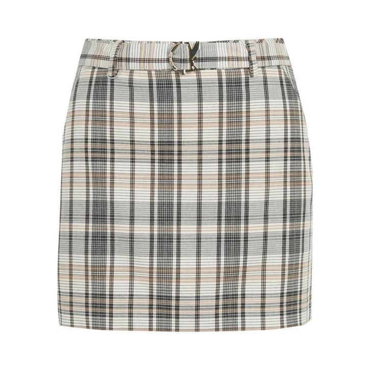 Patrizia Pepe • geruite beige mini rok • 40 (IT46), Kleding | Dames, Rokken, Beige, Nieuw, Maat 38/40 (M), Verzenden