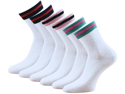 6 paar sportieve damessokken - Glitter - Strepen, Kleding | Dames, Sokken en Kousen, Verzenden