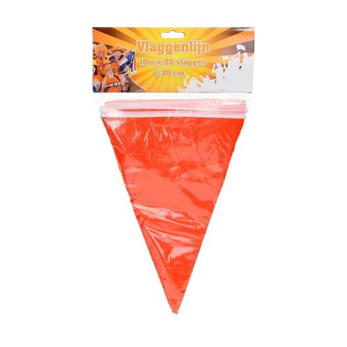 Lifetime Oranje vlaggenlijn - 10 meter - 25 vlaggen - sfe..., Diversen, Vlaggen en Wimpels, Nieuw, Ophalen of Verzenden