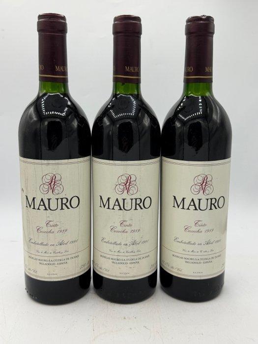 1989 Bodegas Mauro - Castilië en León - 3 Flessen (0.75, Verzamelen, Wijnen