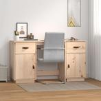 vidaXL Bureau met kastjes 135x50x75 cm massief grenenhout, Huis en Inrichting, Bureaus, Verzenden, Nieuw