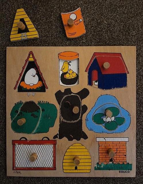 Educo Inlegpuzzel Welk dier woont hier? (9 stukken), Boeken, Schoolboeken, Nieuw, Verzenden