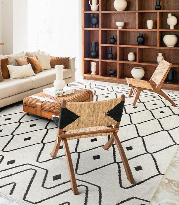 Kilim Atlas D.3 beige bruin - Vloerkleed - 230 cm - 160 cm, Huis en Inrichting, Stoffering | Tapijten en Kleden