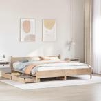 vidaXL Bedframe zonder matras massief grenenhout 200x200 cm, Huis en Inrichting, Slaapkamer | Bedden, Bruin, Verzenden, Overige maten