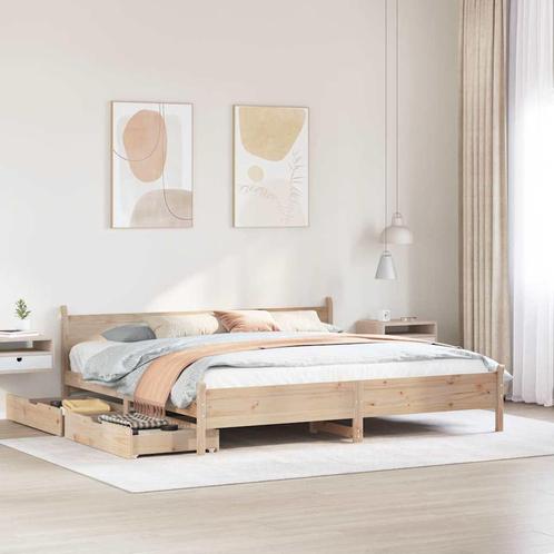 vidaXL Bedframe zonder matras massief grenenhout 200x200 cm, Huis en Inrichting, Slaapkamer | Bedden, Overige maten, 200 cm, Bruin