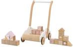 Label Label Roze Houten Loopwagen Met Blokken LLWT-24685, Kinderen en Baby's, Speelgoed | Buiten | Voertuigen en Loopfietsen, Verzenden