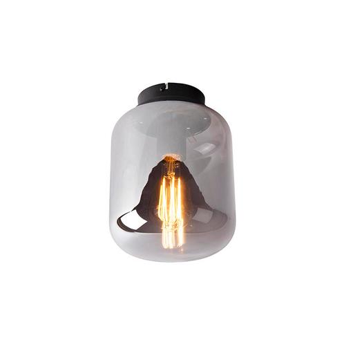 Design plafondlamp zwart met smoke glas - Bliss, Huis en Inrichting, Lampen | Overige