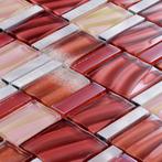 Mozaïektegel Stella Rood Glas Aluminium 29,5x29,5 cm, Doe-het-zelf en Verbouw, Tegels, Nieuw, Overige materialen, Overige typen