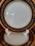 Limoges - Bord (12) - Porselein - Luxury Black & 24K Gold