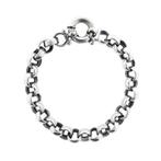 Witgouden robuuste jasseron schakel armband | 19,5 cm, Ophalen of Verzenden, Gebruikt, Overige kleuren, Goud