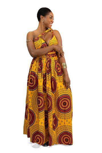 Afrikaanse print Geel-oranje Dotted Patterns Infinity Multiw beschikbaar voor biedingen