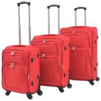 vidaXL Trolleyset rood 3-delig, Sieraden, Tassen en Uiterlijk, Koffers, Verzenden, Nieuw