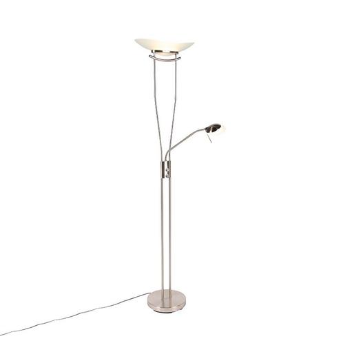 Moderne vloerlamp staal incl. LED en dimmer - Lexus, Huis en Inrichting, Lampen | Vloerlampen, Nieuw, Overige materialen, 150 tot 200 cm