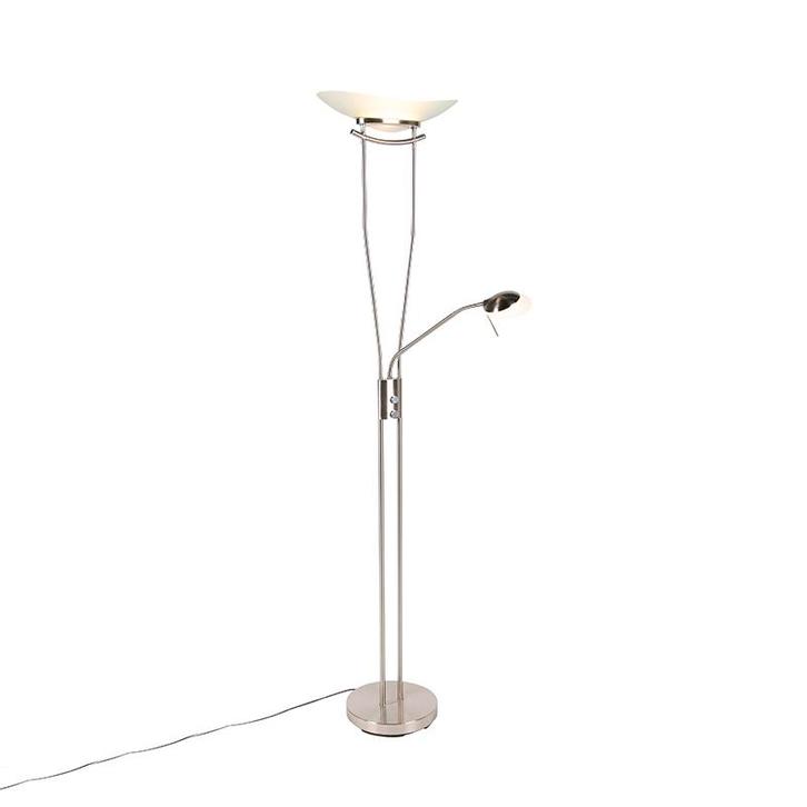 Moderne vloerlamp staal incl. LED en dimmer - Lexus, Huis en Inrichting, Lampen | Vloerlampen, Nieuw, Overige materialen, 150 tot 200 cm