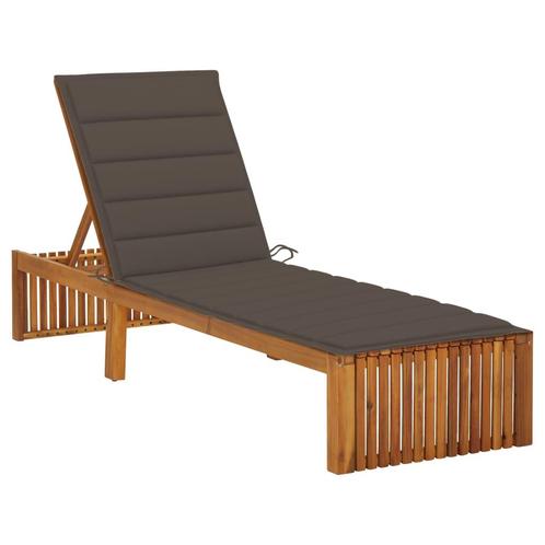 vidaXL Ligbed met kussen massief acaciahout, Tuin en Terras, Ligbedden, Nieuw, Verzenden