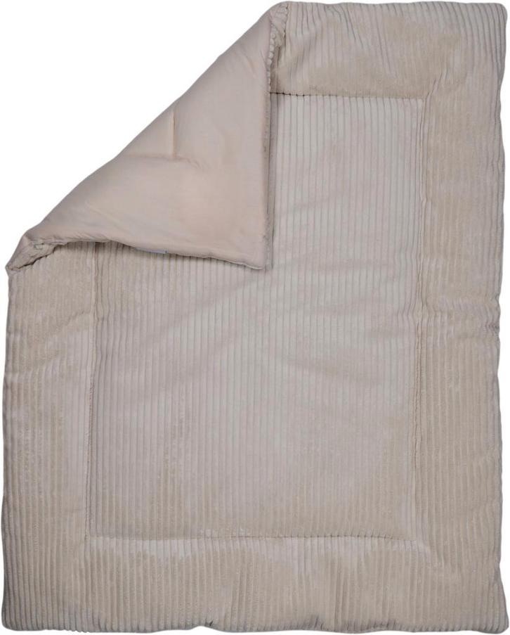 MamaLoes Velours Rib Beige 80 x 100 cm Omkeerbaar Boxkleed, Kinderen en Baby's, Boxen, Nieuw, Verzenden