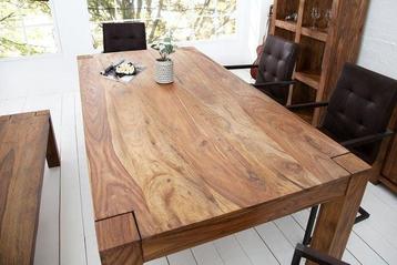 Massief houten eettafel MAKASSAR 160cm naturel sheesham beschikbaar voor biedingen