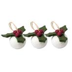 Kerstballen Vilt - Hulst / Holly Berry Small 3D - 5cm - Set, Diversen, Ophalen of Verzenden, Nieuw