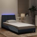 vidaXL Bedframe met LED zonder matras Hanko  fluweel, Eenpersoons, Verzenden, Nieuw, Stof
