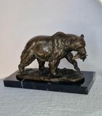 Milo (1910-1978) - Beeld, Bronzen beer met vis - 13 cm -