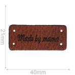 LEREN LABELS MADE BY MAMA 40X21MM, Hobby en Vrije tijd, Breien en Haken, Verzenden, Nieuw