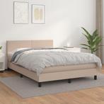 vidaXL Boxspring met matras kunstleer cappuccinokleurig, Overige materialen, Bruin, Verzenden, Nieuw