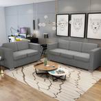 vidaXL 2-delig Bankstel stof lichtgrijs, Huis en Inrichting, Banken | Bankstellen, Verzenden, Nieuw, Vierpersoons of meer, Stof