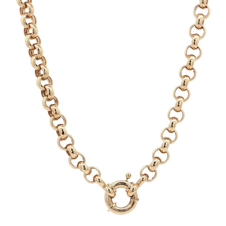 Gouden jasseron collier 45 cm 14 karaat, Sieraden, Tassen en Uiterlijk, Kettingen, Goud, Zo goed als nieuw, Goud, Verzenden