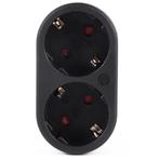 Benson Stekker Duo Verloop - Randaarde - Horizontaal - Zw..., Doe-het-zelf en Verbouw, Elektra en Kabels, Ophalen of Verzenden