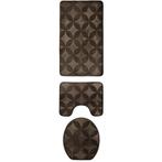 Antislip Badkamermat Set 3-Delig – Donkerbruine Polyester, Ophalen of Verzenden, Nieuw