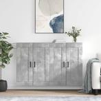 vidaXL Hangkasten 2 st bewerkt hout betongrijs, Huis en Inrichting, Verzenden, Nieuw, 50 tot 100 cm, Minder dan 100 cm