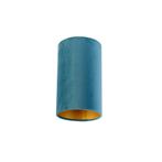 Velours lampenkap blauw met gouden binnenkant 15/15/25, Huis en Inrichting, Lampen | Lampenkappen, Blauw, Nieuw, Minder dan 25 cm