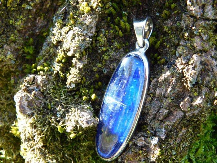 925 zilveren sieraad met Cianiet van topkwaliteit. - Hoogte:, Verzamelen, Mineralen en Fossielen