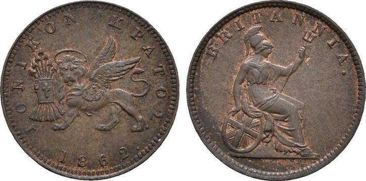 Lepton 1862 Griechenland Ionische Inseln: Unter britische..., Postzegels en Munten, Munten | Europa | Niet-Euromunten, Verzenden