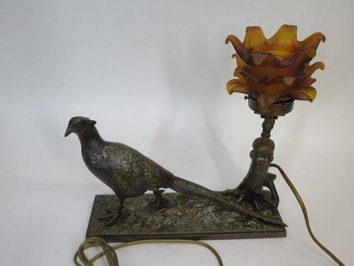 Lamp met fazant - Lamp - zamak/zamac, Antiek en Kunst, Antiek | Overige Antiek