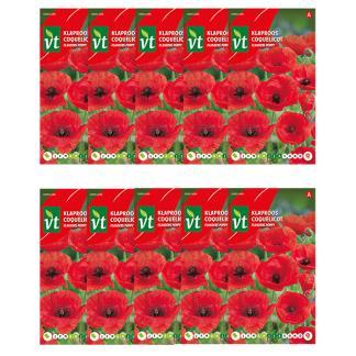 Klaprooszaad | VT | 10 stuks (Rood), Tuin en Terras, Bloembollen en Zaden, Verzenden