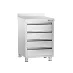 GGM Gastro | Ladekast PREMIUM met 4 laden & achterwand - |, Verzenden, Nieuw in verpakking, RVS Meubilair