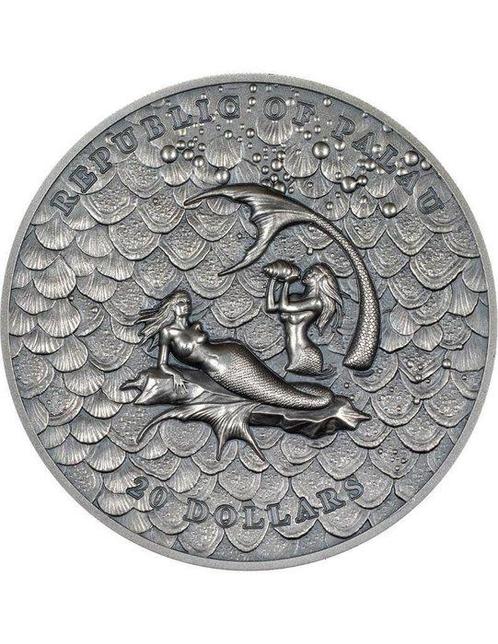 Palau. 20 Dollars 2024 Mermaids Underwater Fantasy, 3 Oz, Postzegels en Munten, Munten | Europa | Niet-Euromunten