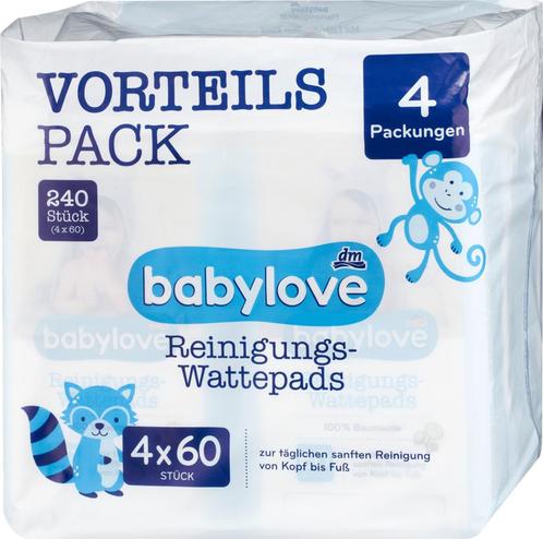 Babylove Wattenschijfjes 4x60 stuks, 240 stuks, Kinderen en Baby's, Badjes en Verzorging, Verzenden